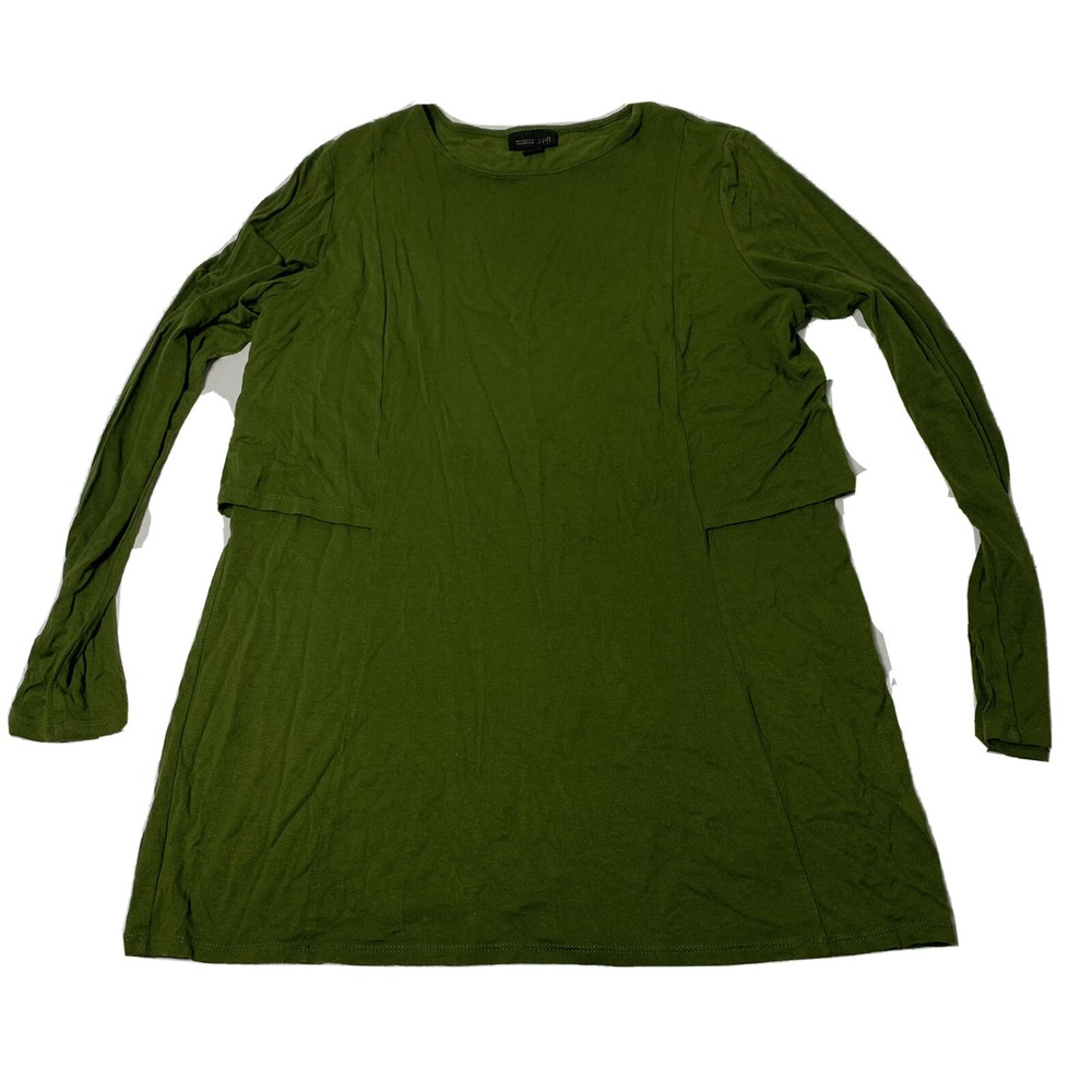 J. Jill Wearever Women's Size Small Green Loose Fit Stretch Long Sleeve Top